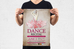 MWR Kaiserslautern nutzt viele Werbematerialien um für seine Events zu werben. Für das Dance Recital Event haben wir dieses Poster gestaltet.