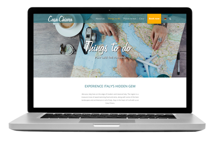 Website Entwicklung, Gestaltung und Programmierung für den den Ferienhausvermieter von Casa Chiara.