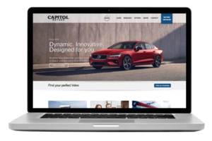 Website Entwicklung, Gestaltung und Programmierung für den amerikanischen Volvo Händler Capitol Motors in Ramstein.